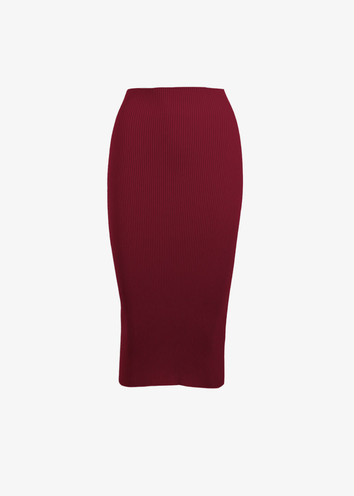 Shay High Waist Skirt in crimson, front view