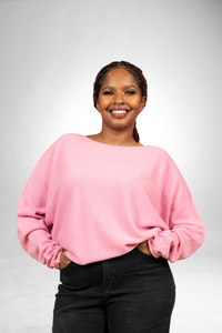 Nicolea Cashmere Pullover Top in pink, front view