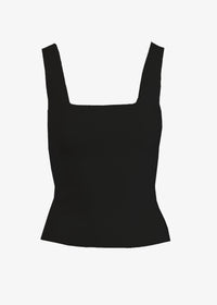 Ruth Fitted Tank in black, front view