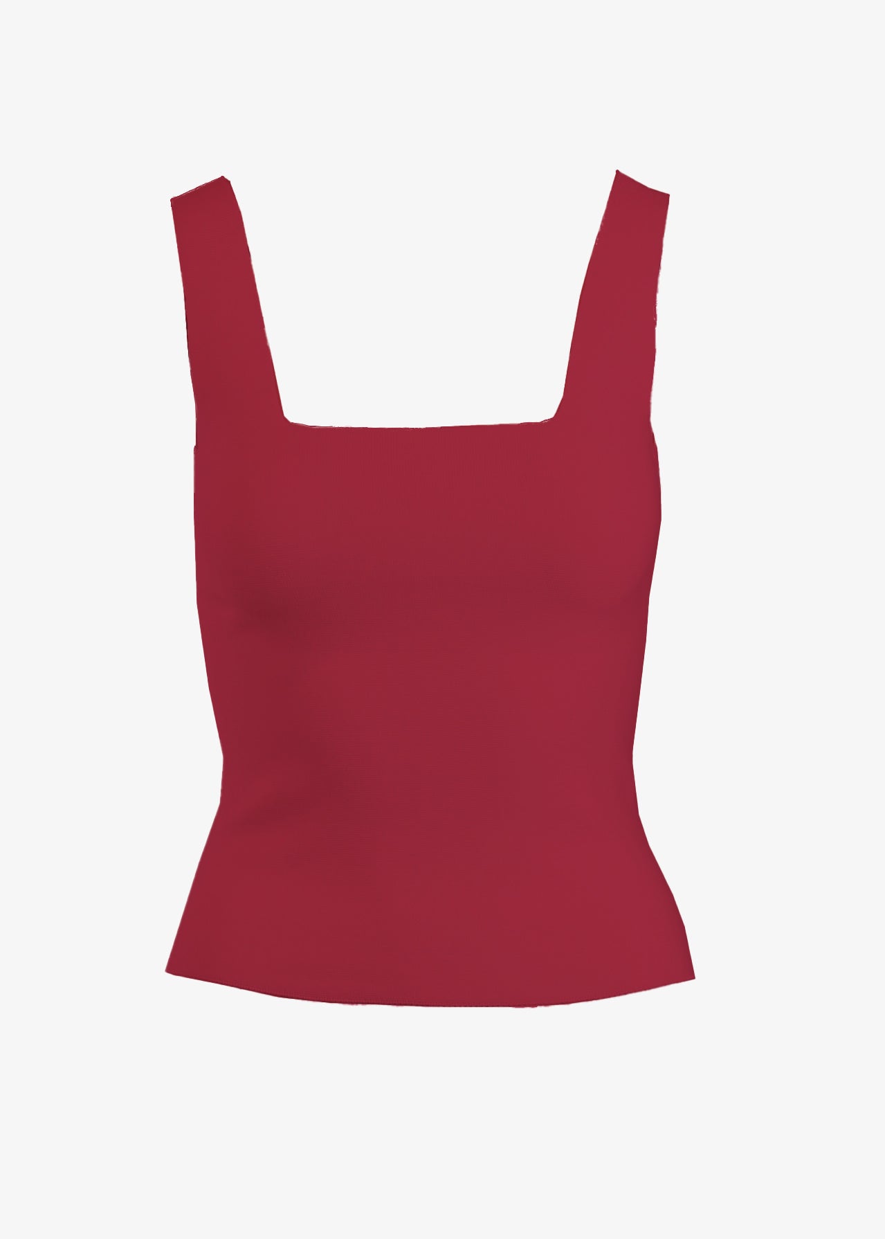 Ruth Fitted Tank in crimson, front view