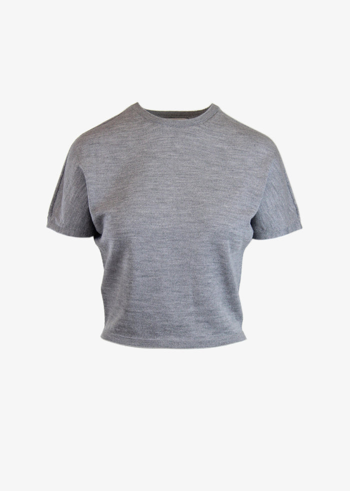 Bayle jersey knit merino wool in dim grey, front view