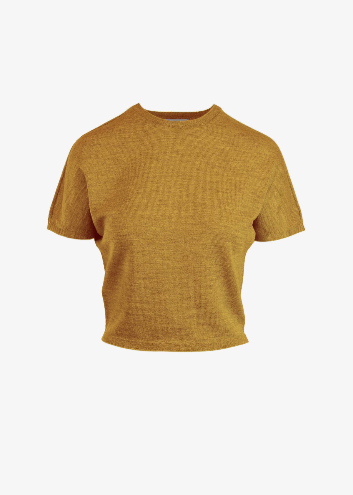 Bayle jersey knit merino wool in golden rod, front view