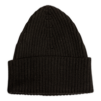 Bryce Merino Wool Beanie in black, front view