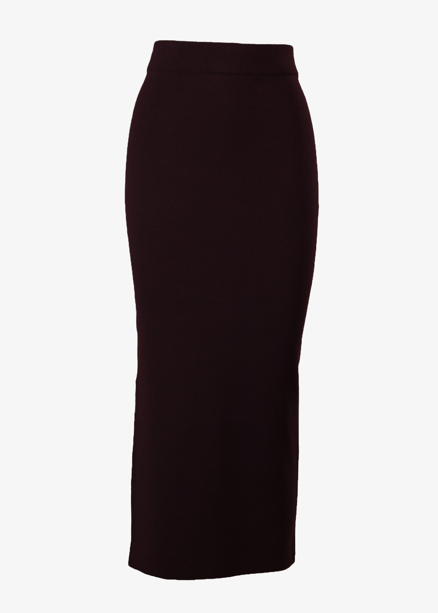 Ginger Fitted Side slit skirt in bordeaux, front view