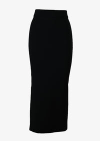 Ginger Fitted Side slit skirt in black, front view