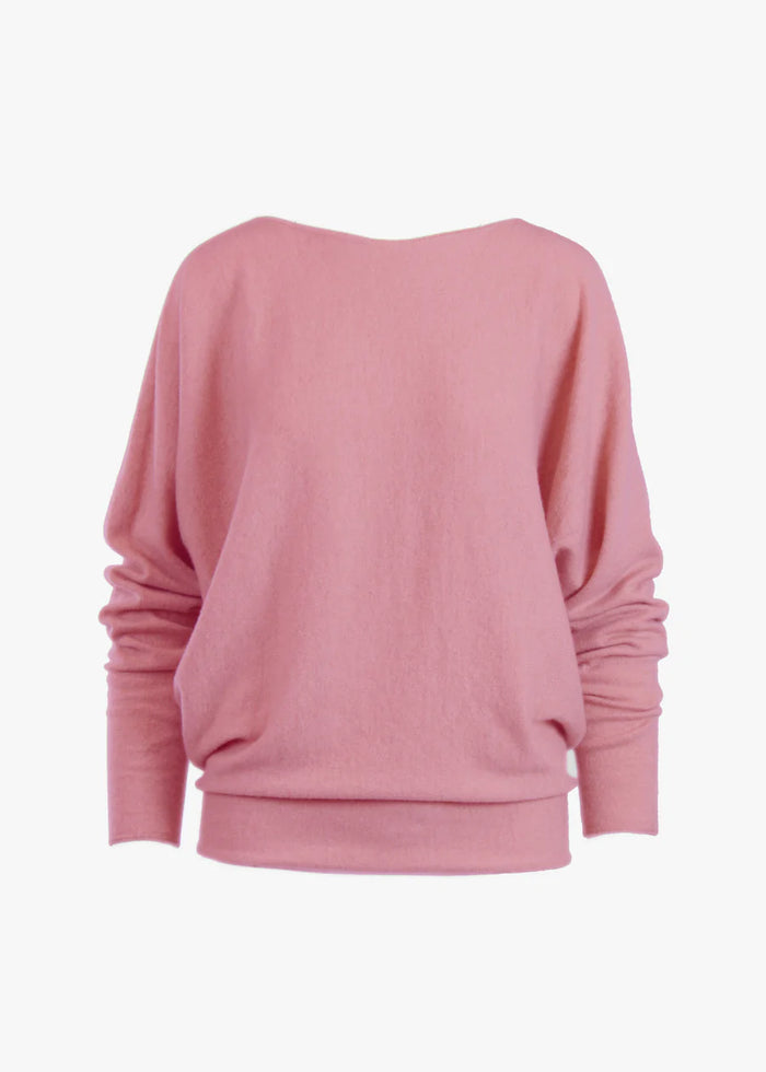 Nicolea Cashmere Pullover Top in pink, front view